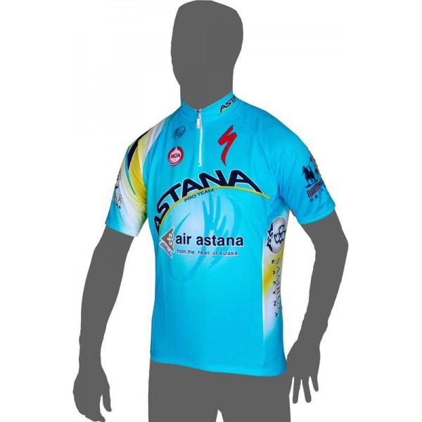 ASTANA 2014 Kurzarmtrikot (kurzer Reißverschluss) Radsport-Profi-Team