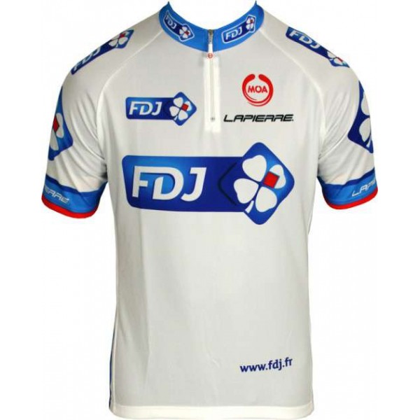 FRANCAISE DES JEUX (FDJ) 2011 Radsport-Profi-Team-Kurzarmtrikot mit kurzem Reißverschluss