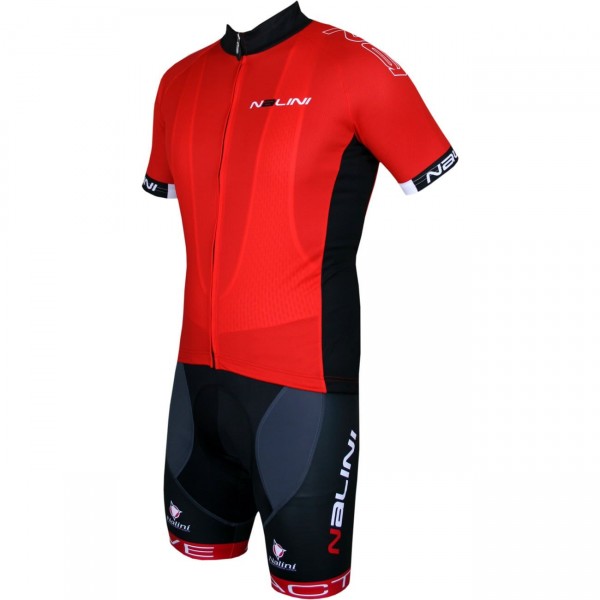 Radsport-Set (Radtrikot Native Jersey+Trägerhose Zubene1) rot/schwarz