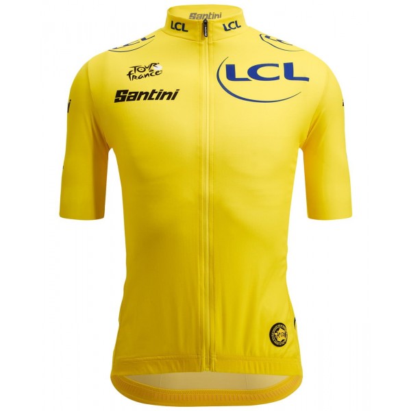 Übergröße Tour de France 2023 gelbes Trikot (maillot jaune, Gesamtführender) Radtrikot kurzarm